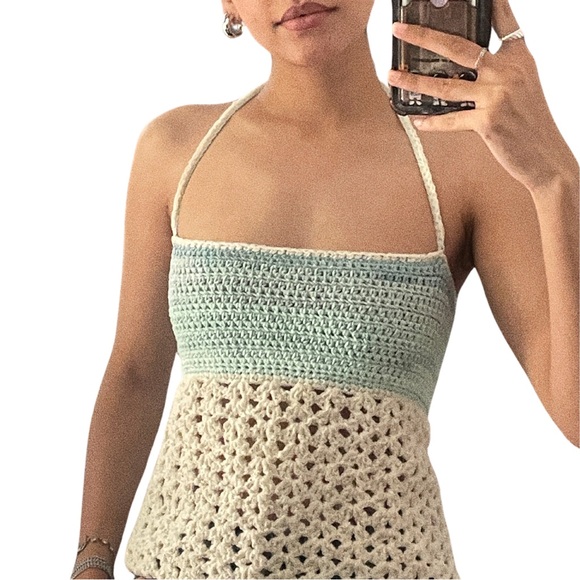 Handmade Crochet Halter Top - Picture 1 of 10